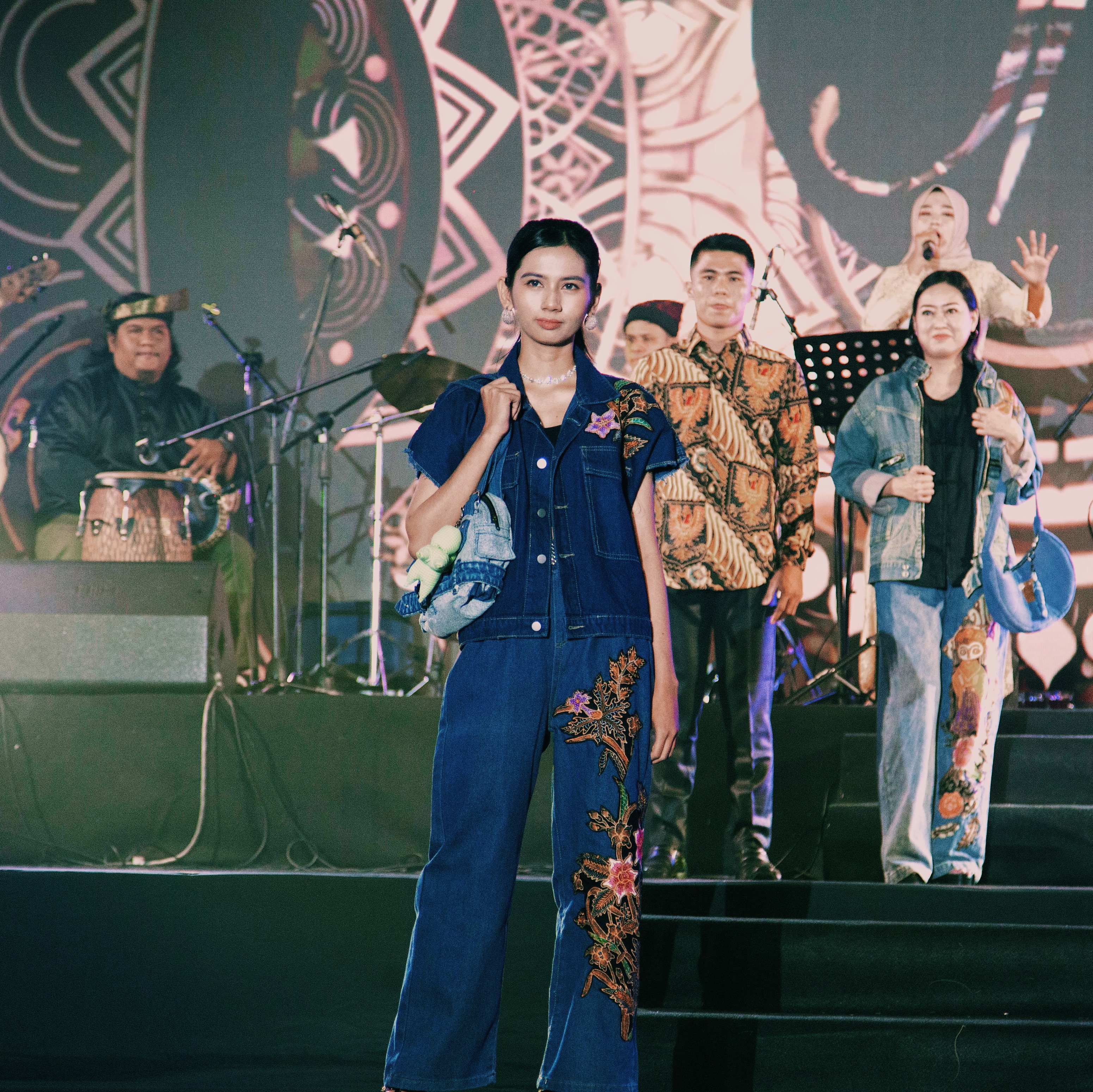 Upcycled denim fashion showcase